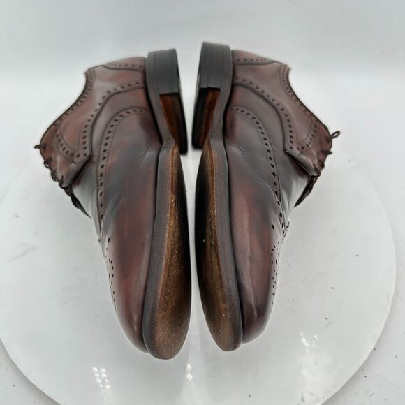 Allen Edmonds Hinsdale Men Size 8.5D Brown Leather Wingtip Derby Dress Shoes - Picture 7 of 12
